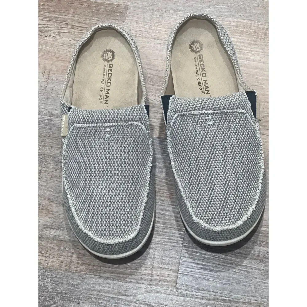 GECKO MAN Walk Hero Men’s Slip-On Loafers Gray Casual Comfort Shoes Size 11
